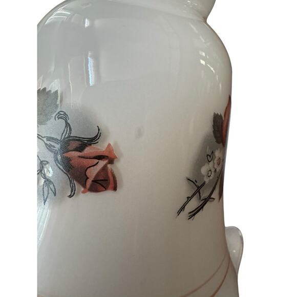 VTG 1980s Luster Milk Glass Ceiling Fan Globe Rose 3 Piece Set Floral Cottage - Picture 7 of 13